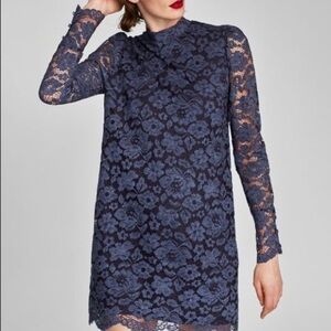 Zara mini dress faded blue size M